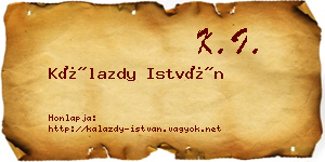 Kálazdy István névjegykártya